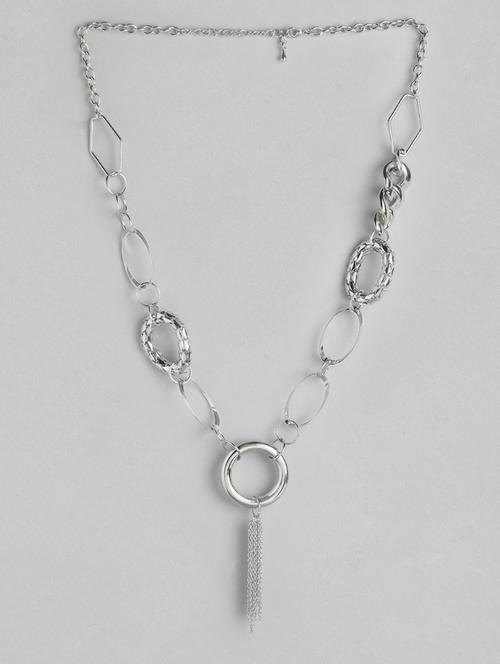 silver metal long necklace - 21253085 - Very Small Image - 1