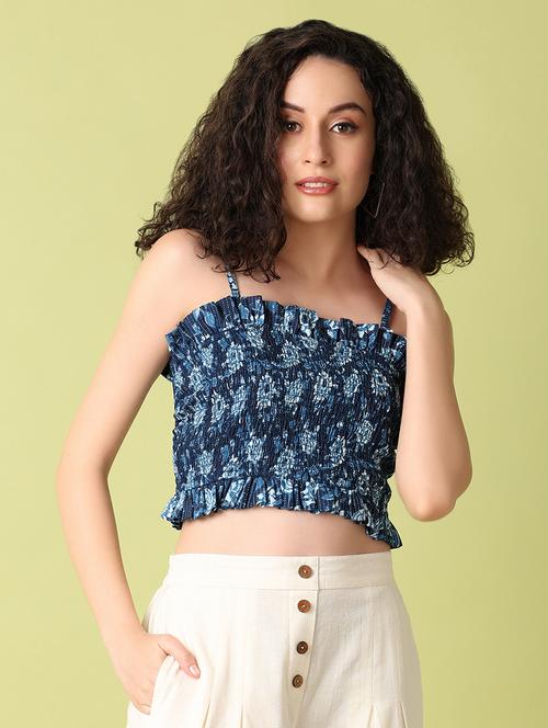 women sleeveless floral printed crop top - 21254103 - Very Small Image - 1