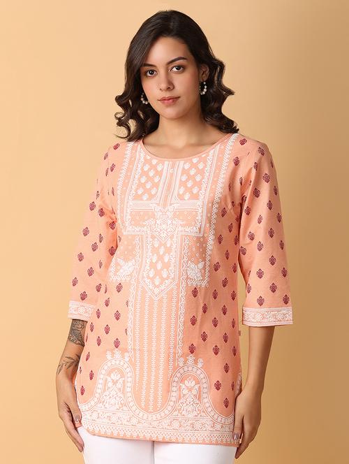 women three quarter sleeve straight kurti - 21254830 - Very Small Image - 1