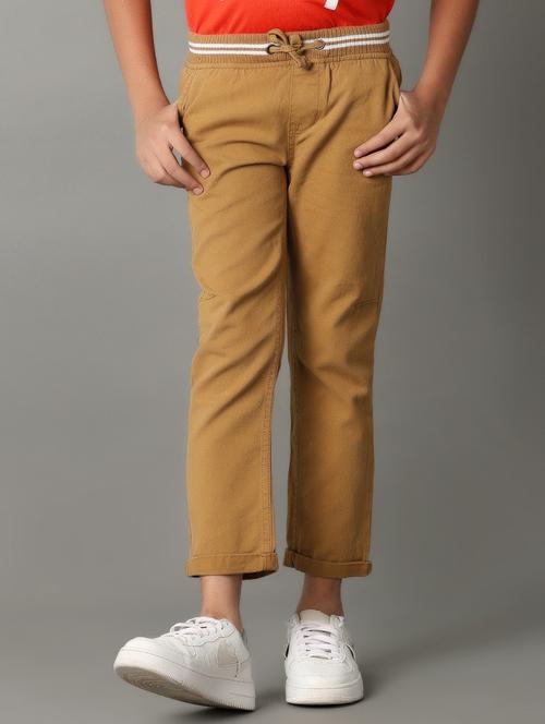 boys brown cotton regular fit chinos - 21254833 - Very Small Image - 1