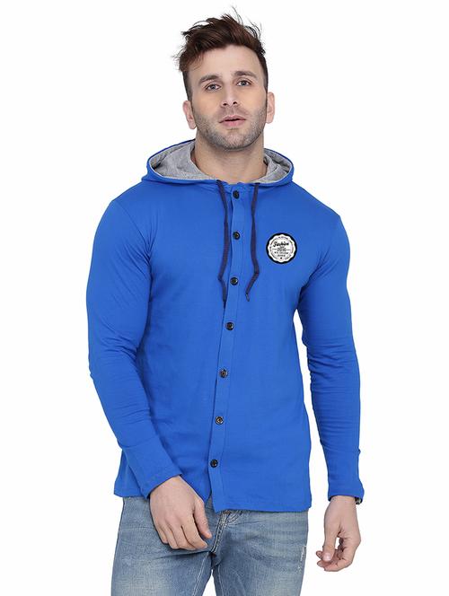 men solid hood neck casual shirt  - 21256772 - Very Small Image - 1