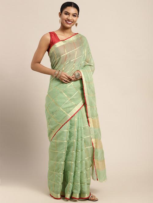 neo mint kota doria saree - 21256994 - Very Small Image - 1