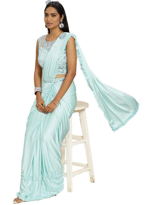 women solid ready to wear saree - 21259211 - Very Small Image - 1