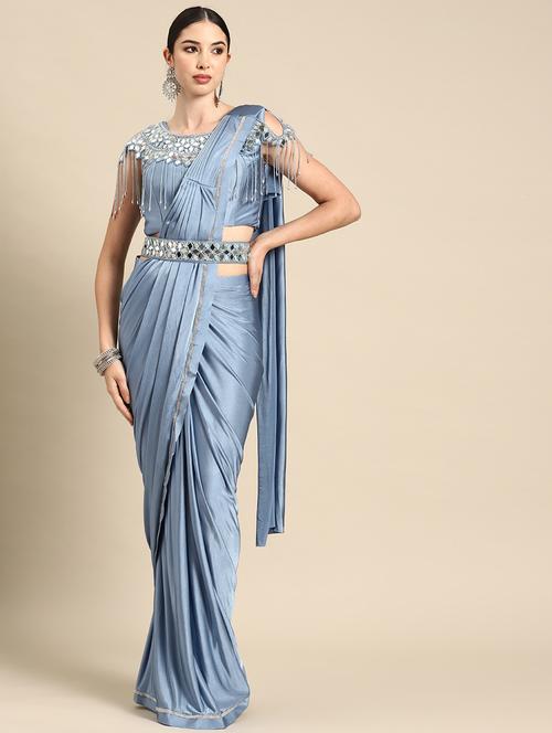 women ready to wear saree with blouse - 21259268 - Very Small Image - 1