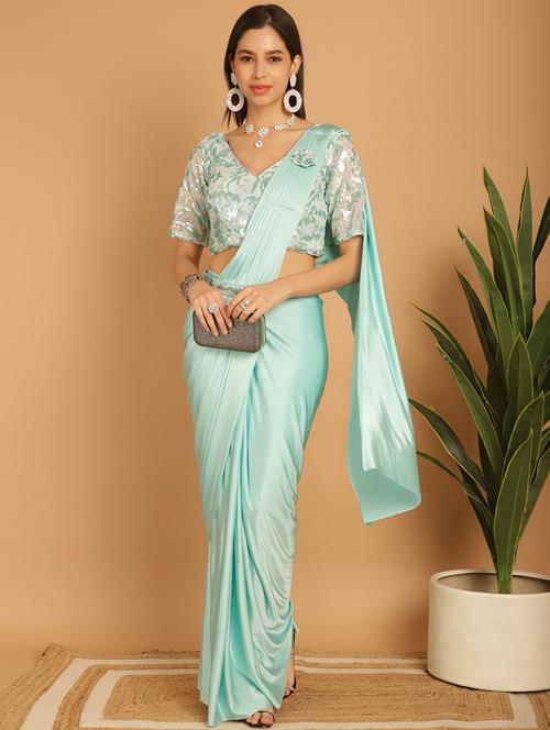 women solid ready to wear saree - 21259416 - Very Small Image - 1