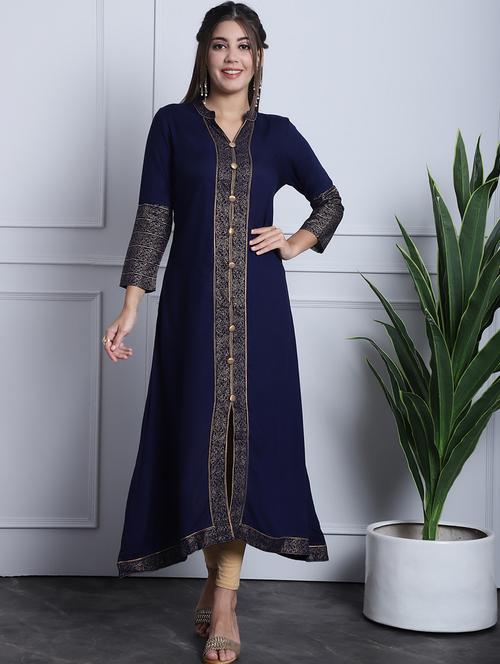 women three quarter printed asymmetric kurta - 21259484 - Very Small Image - 1