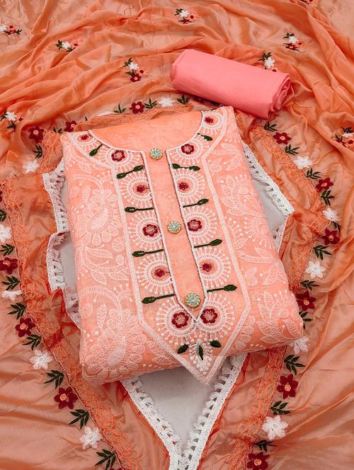 women embroidered unstitched suit set - 21261279 - Very Small Image - 1