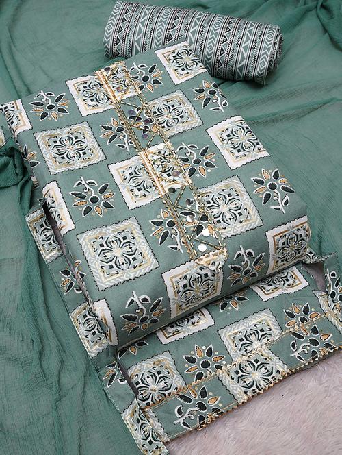 women printed unstitched suit set - 21261657 - Very Small Image - 1