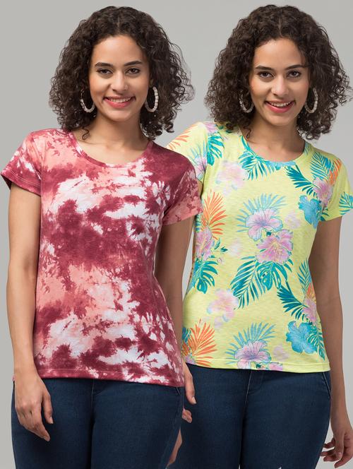 pack of 2 women all over print t-shirt - 21264812 - Very Small Image - 1
