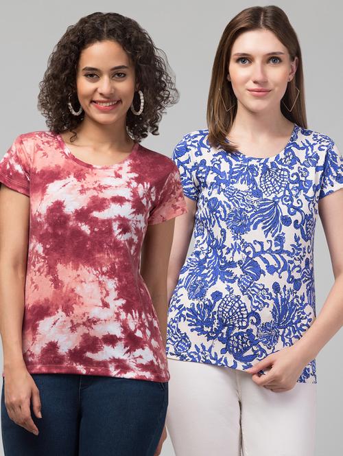 pack of 2 women all over print t-shirt - 21264818 - Very Small Image - 1