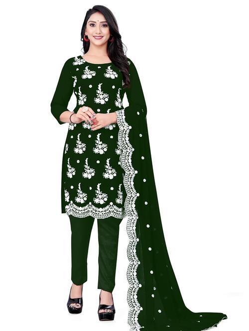 women solid with work unstitched suit set - 21266597 - Very Small Image - 1