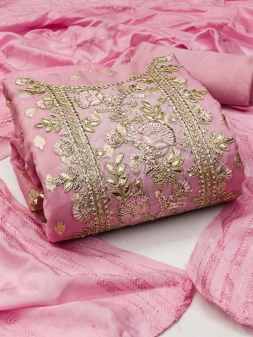 women embroidered unstitched suit set - 21266917 - Very Small Image - 1