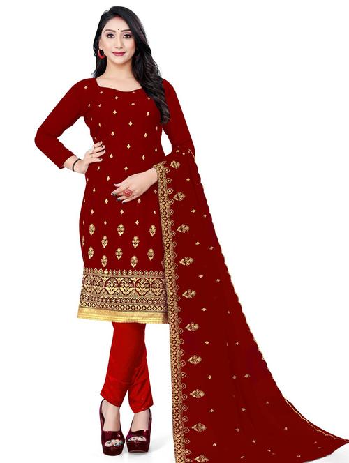 women embroidered unstitched suit set - 21266952 - Very Small Image - 1