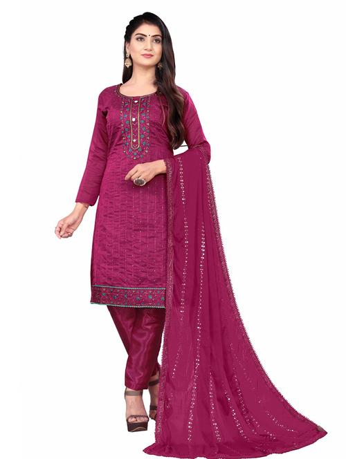 women embroidered unstitched suit set - 21266957 - Very Small Image - 1