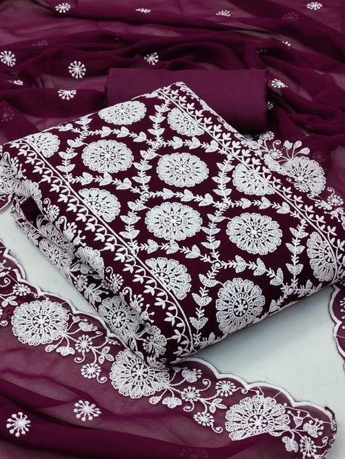 embroidered unstitched suit set - 21266994 - Very Small Image - 1