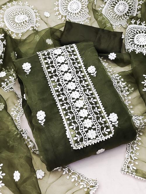 embroidered unstitched suit set - 21267015 - Very Small Image - 1