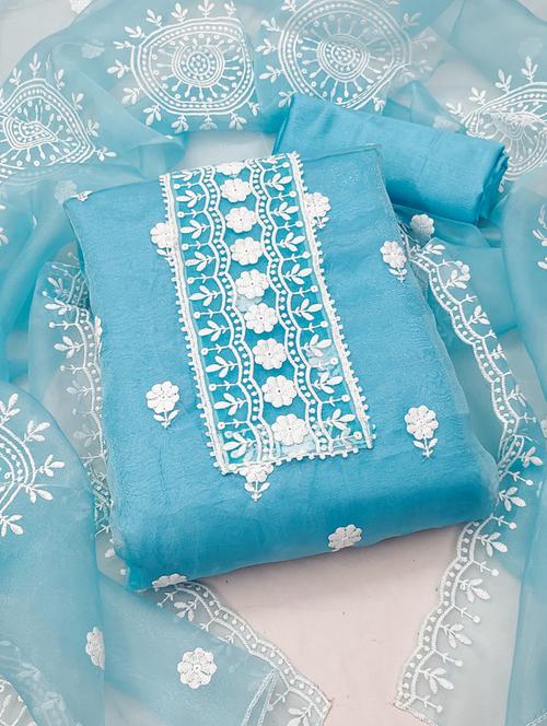 embroidered unstitched suit set - 21267022 - Very Small Image - 1