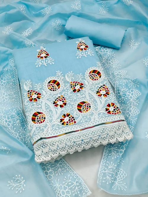 embroidered unstitched suit set - 21267137 - Very Small Image - 1