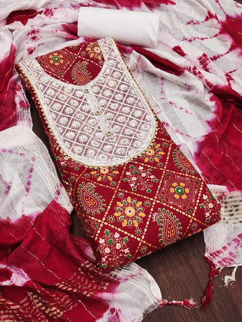 printed unstitched suit set - 21267307 - Very Small Image - 1