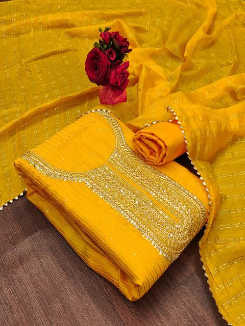 women embroidered unstitched suit set - 21267477 - Very Small Image - 1