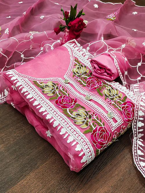 women embroidered unstitched suit set - 21267541 - Very Small Image - 1