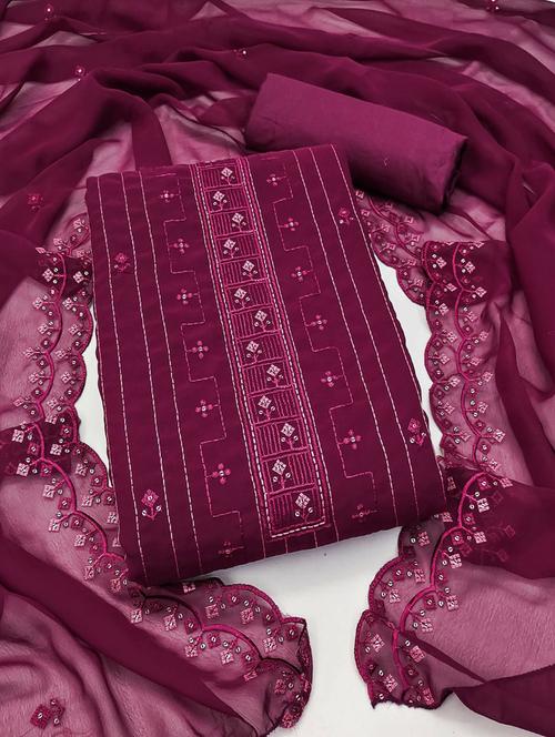 women embroidered unstitched suit set - 21267733 - Very Small Image - 1