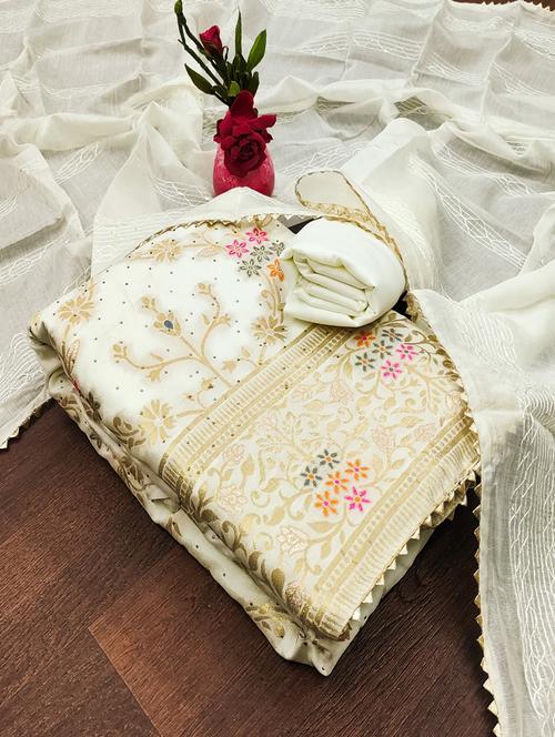 women zari work unstitched suit set - 21267839 - Very Small Image - 1