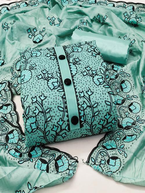 women embroidered unstitched suit set - 21267930 - Very Small Image - 1