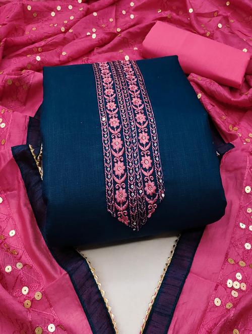 women embroidered unstitched suit set - 21267943 - Very Small Image - 1