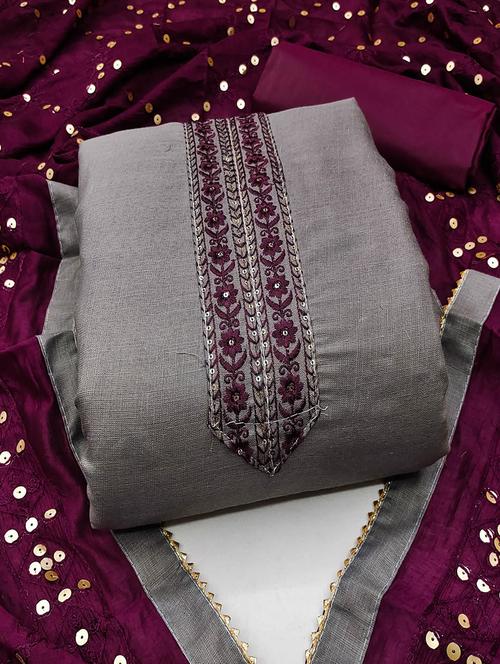 women embroidered unstitched suit set - 21267945 - Very Small Image - 1