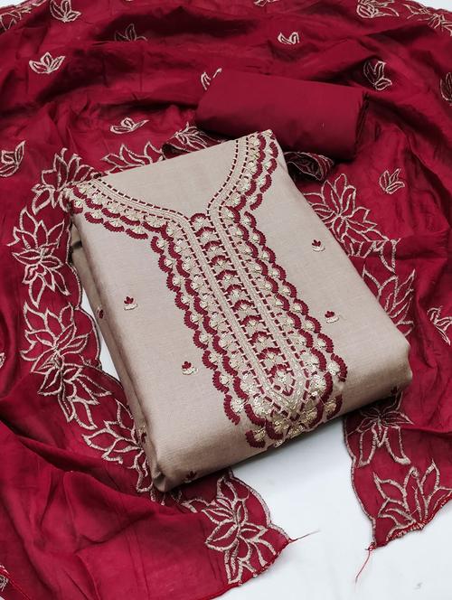 women embroidered unstitched suit set - 21267951 - Very Small Image - 1