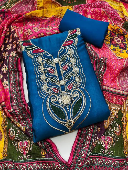 women embroidered unstitched suit set - 21268009 - Very Small Image - 1