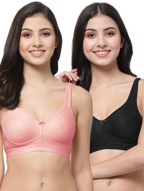 pack of 2 multi colored solid minimizer bra - 21268275 - Very Small Image - 1