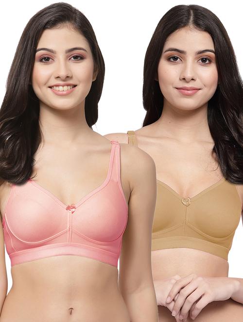 pack of 2 multi colored solid minimizer bra - 21268279 - Very Small Image - 1