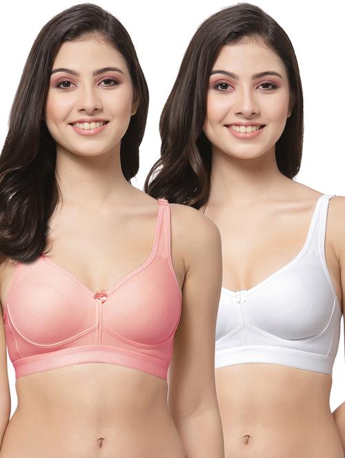 pack of 2 multi colored solid minimizer bra - 21268286 - Very Small Image - 1