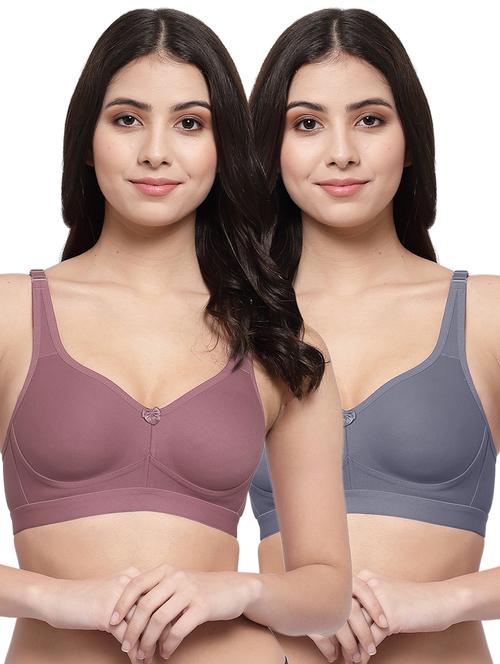 pack of 2 multi colored solid minimizer bra - 21268301 - Very Small Image - 1