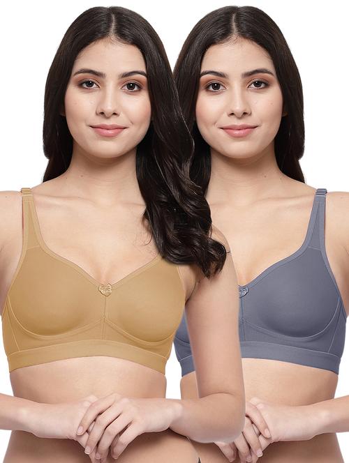 pack of 2 multi colored solid minimizer bra - 21268313 - Very Small Image - 1
