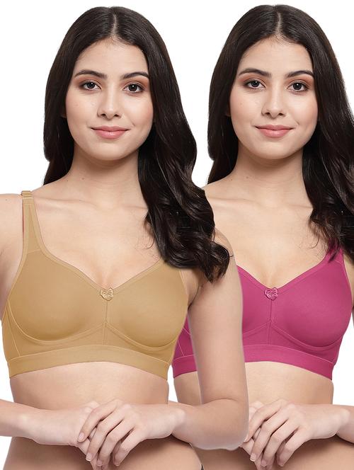 pack of 2 multi colored solid minimizer bra - 21268316 - Very Small Image - 1