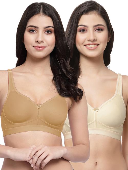 pack of 2 multi colored solid minimizer bra - 21268321 - Very Small Image - 1