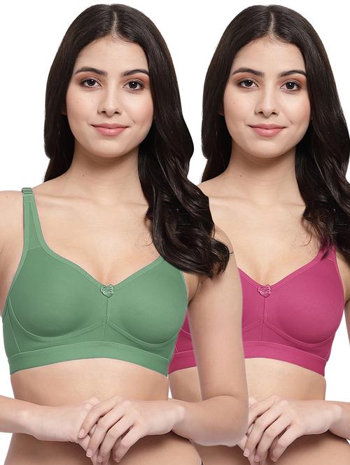 pack of 2 multi colored solid minimizer bra - 21268357 - Very Small Image - 1