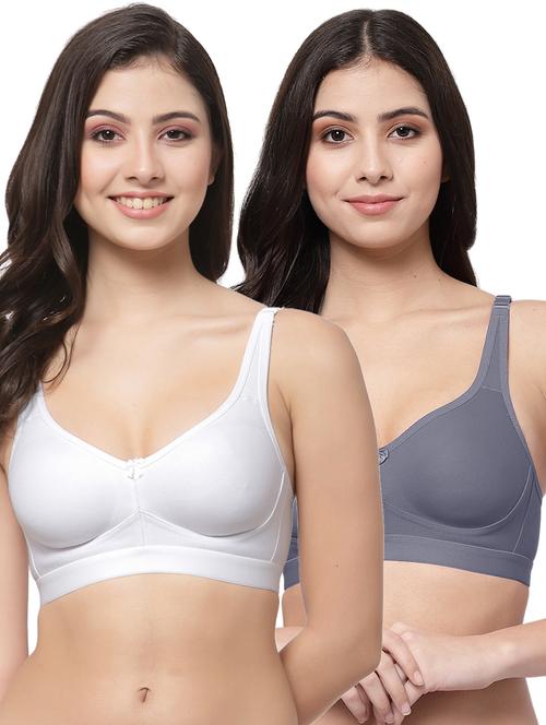 pack of 2 multi colored solid minimizer bra - 21268402 - Very Small Image - 1