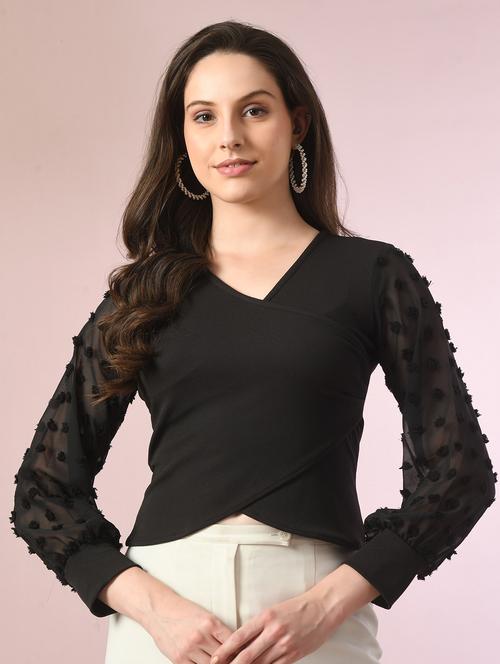 black polyester regular top - 21269492 - Very Small Image - 1