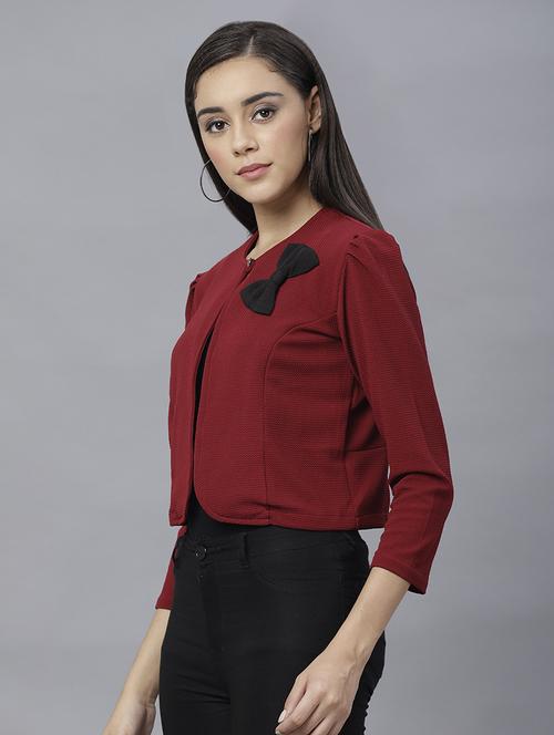 women solid front open summer jacket - 21269503 - Very Small Image - 1