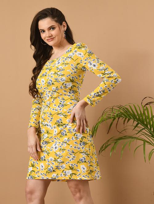 yellow polyester a-line dress - 21270143 - Very Small Image - 1