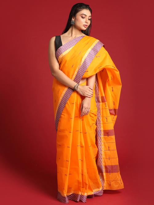yellow cotton tant saree - 21271210 - Very Small Image - 1