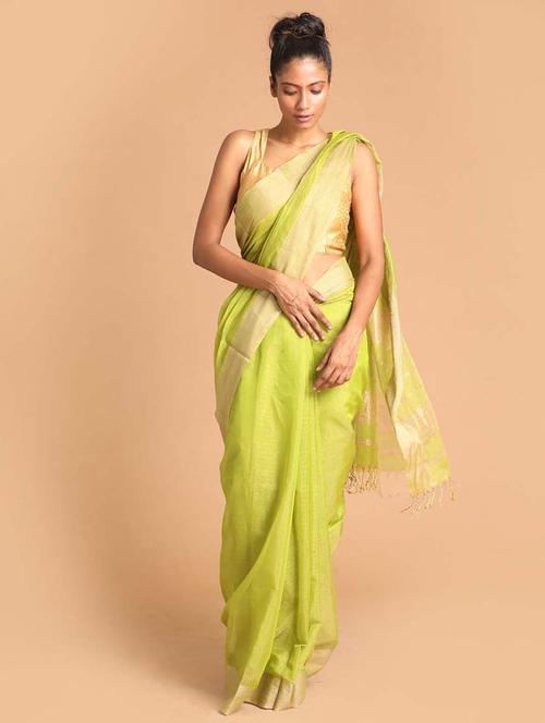 green maheshwari saree with blouse - 21271262 - Very Small Image - 1