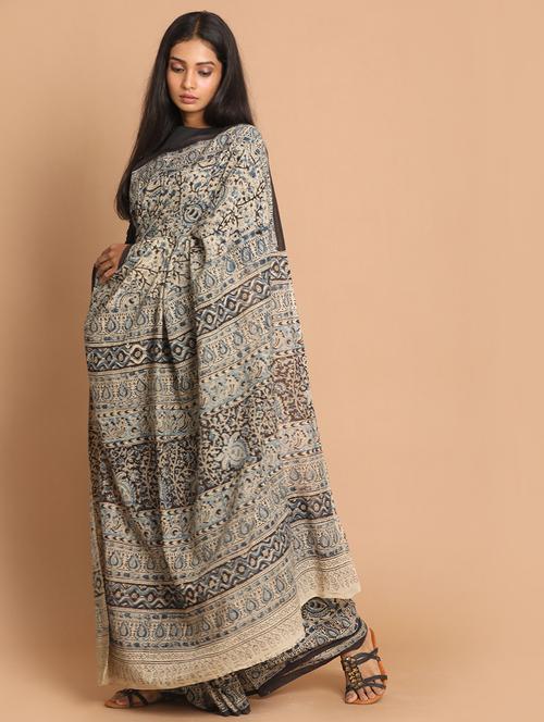 blue cotton handloom saree with blouse - 21271313 - Very Small Image - 1