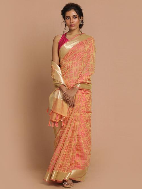 tan banarasi saree with blouse - 21271430 - Very Small Image - 1