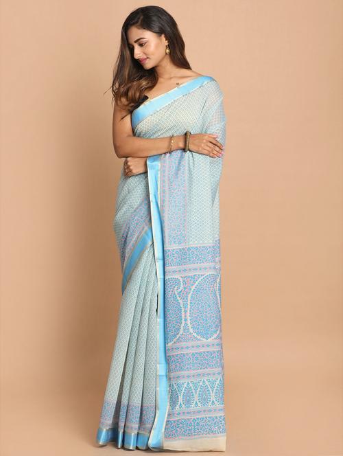 women self design handloom saree with blouse - 21272000 - Very Small Image - 1