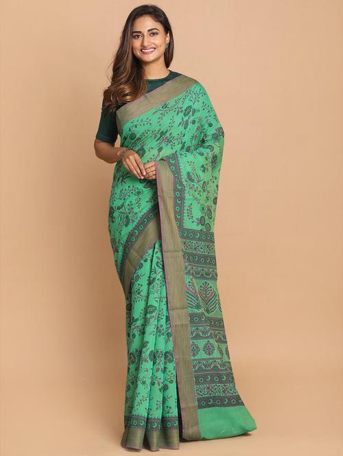 women floral printed saree with blouse - 21272080 - Very Small Image - 1
